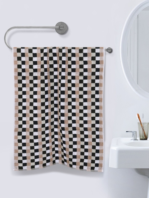 

ROMEE Brown & Black Printed 500 GSM Pure Cotton Bath Towels