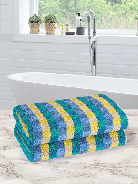 

ROMEE Pack of 2 Green & Yellow 500 GSM Towel
