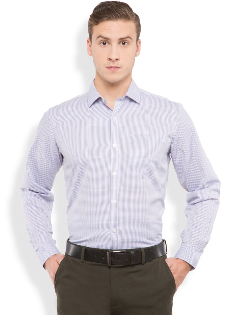 

Mark Taylor Men White Slim Fit Checked Formal Shirt