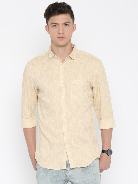 

Nature Casuals Beige Slim Fit Checked Casual Shirt