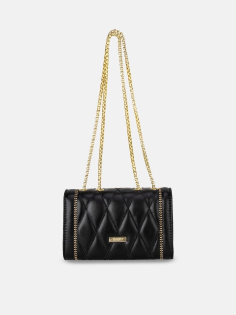 

Kazo Black PU Structured Sling Bag with Quilted