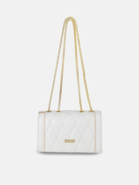 

Kazo White PU Structured Shoulder Bag with Quilted Detail