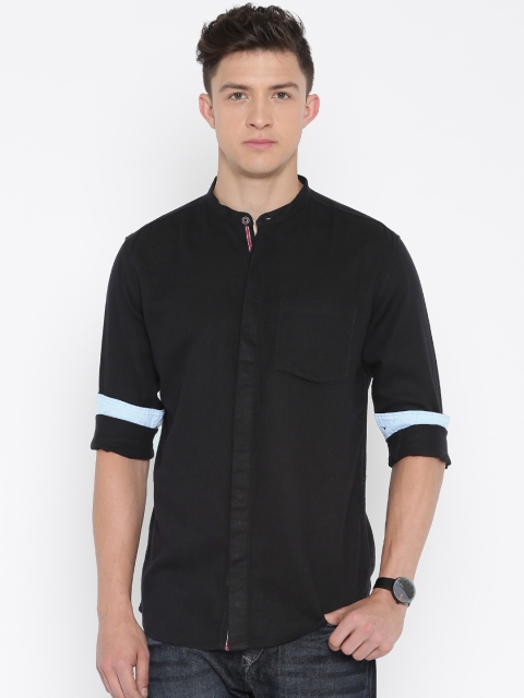 

Nature Casuals Men Black Slim Fit Casual Shirt