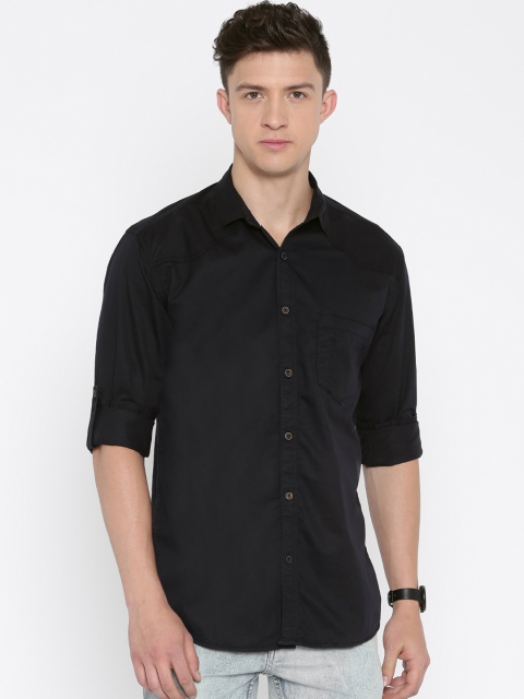 

Nature Casuals Men Black Slim Fit Casual Shirt
