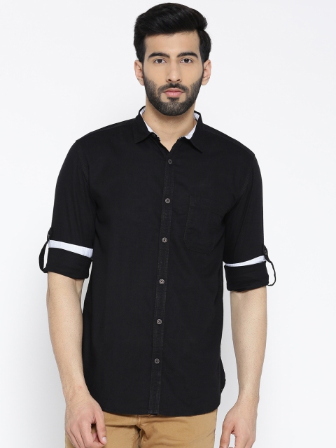 

Nature Casuals Men Black Slim Fit Casual Shirt