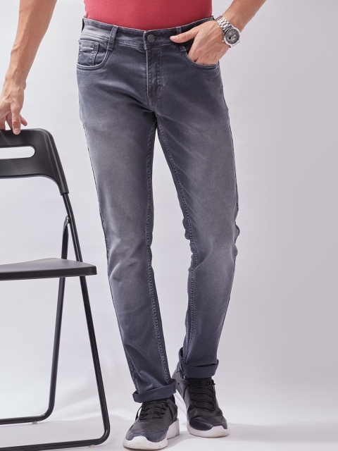 

Oxemberg Men Grey Lean Slim Fit Mildly Distressed Light Fade Jeans