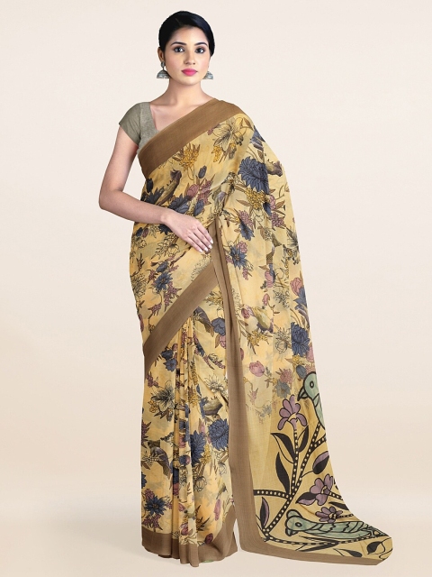 

Pothys Yellow & Black Floral Saree