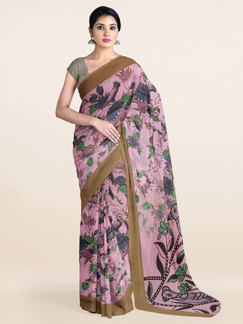 

Pothys Pink & Green Floral Saree