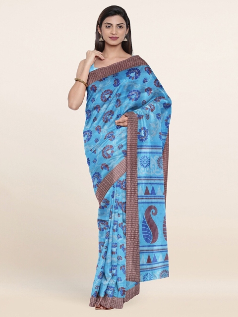 

Pothys Blue & Maroon Ethnic Motifs Printed Saree