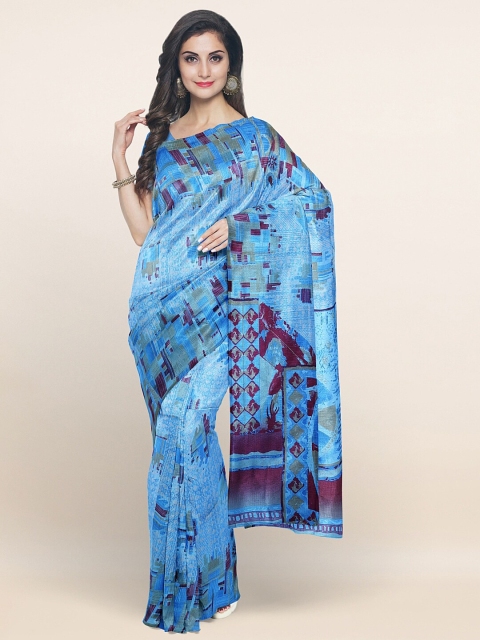 

Pothys Blue & Maroon Printed Saree