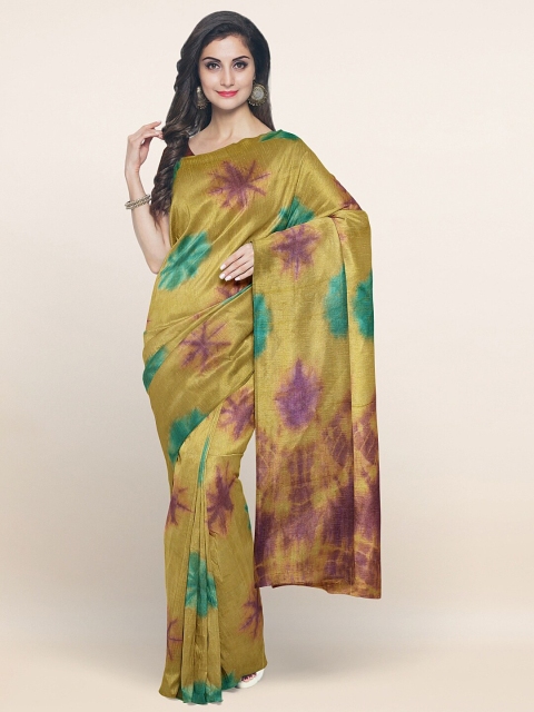 

Pothys Green & Burgundy Tie and Dye Pure Cotton Saree