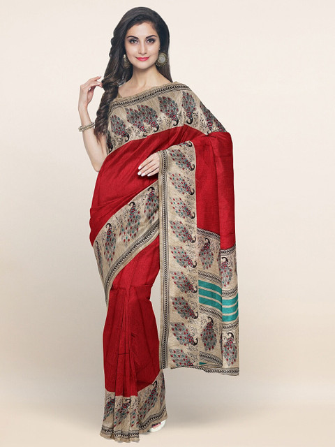 

Pothys Red & Green Saree