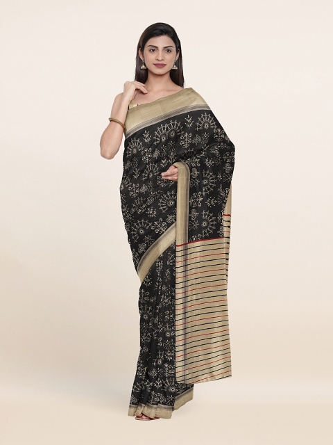 

Pothys Black & Beige Warli Printed Saree