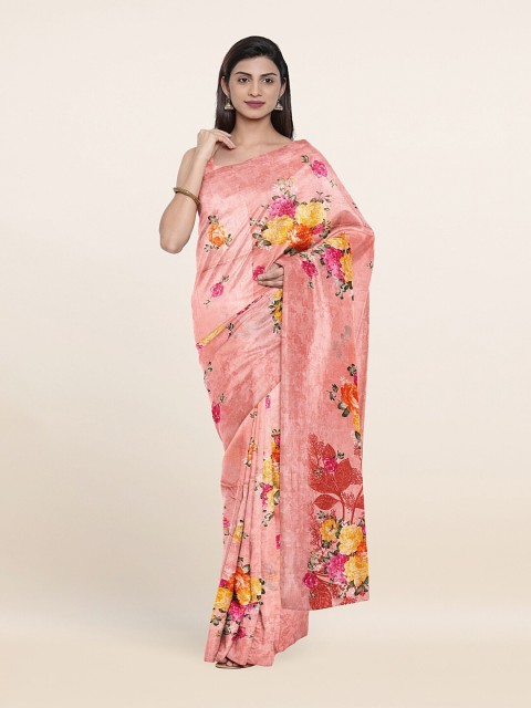 

Pothys Pink & Yellow Floral Saree