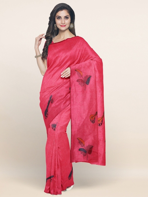 

Pothys Pink & Black Pure Cotton Saree