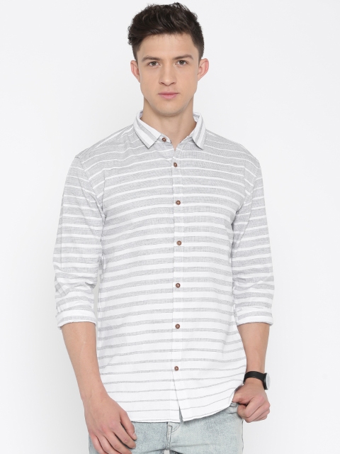 

Nature Casuals Men White Slim Fit Self-Design Casual Shirt
