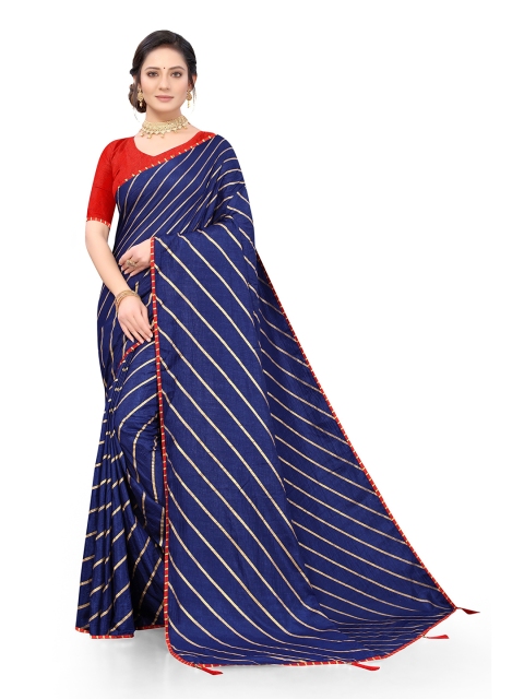 

Viva N Diva Blue & Red Leheriya Saree