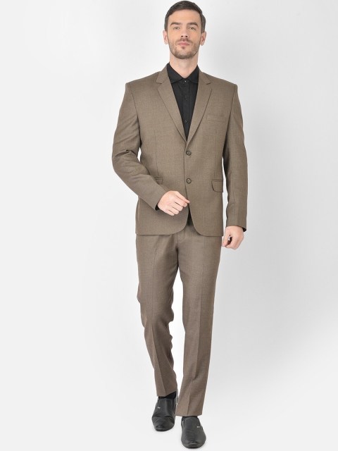 

SG RAJASAHAB Men Brown Solid Single-Breasted Two-Piece Suit