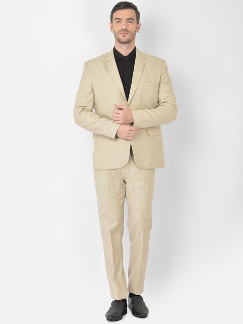 

SG RAJASAHAB Men Cream Solid Single-Breasted 2-Piece Suits