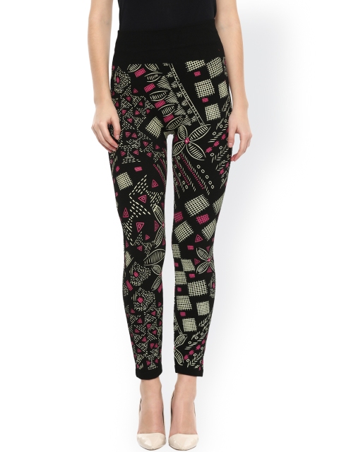 

Camey Black & Pink Printed Ankle-Length Leggings