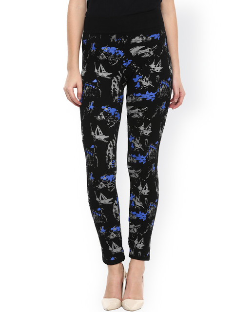 

Camey Women Black Printed Ankle-Length Leggings