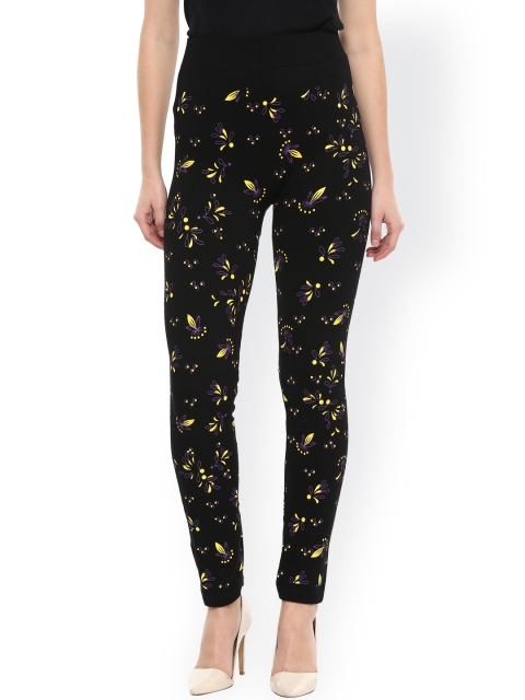 

Camey Black & Yellow Printed Ankle-Length Leggings