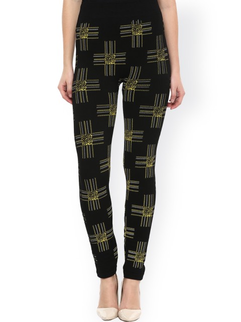 

Camey Women Black Printed Ankle-Length Leggings