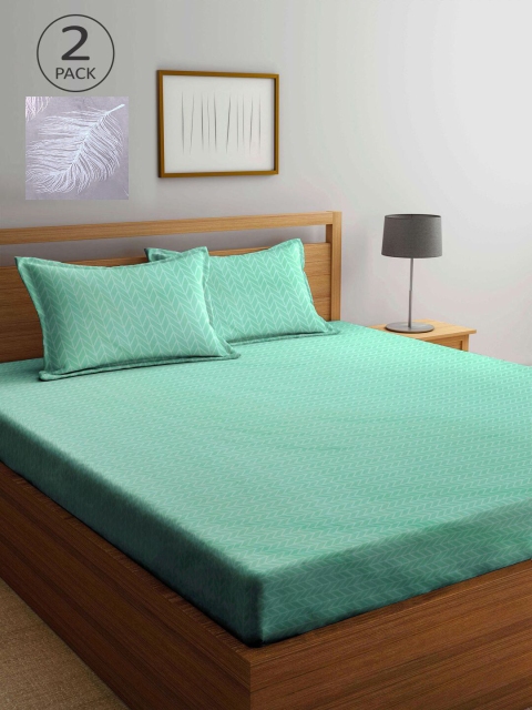 

KLOTTHE Multicoloured Geometric 210 TC 2 King Bedsheet with 4 Pillow Covers, Multi