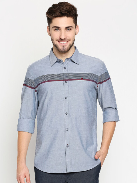 

Basics Men Blue Slim Fit Casual Shirt
