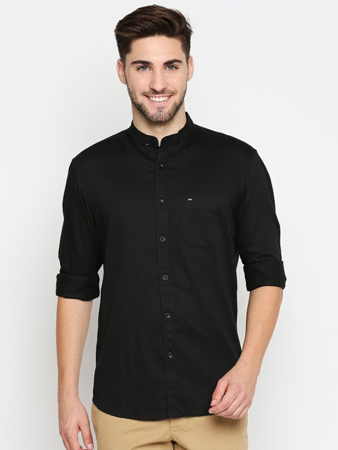 

Basics Men Black Slim Fit Casual Shirt