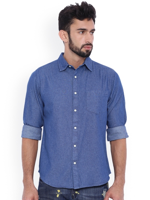 

Blue Saint Men Blue Slim Fit Solid Casual Shirt