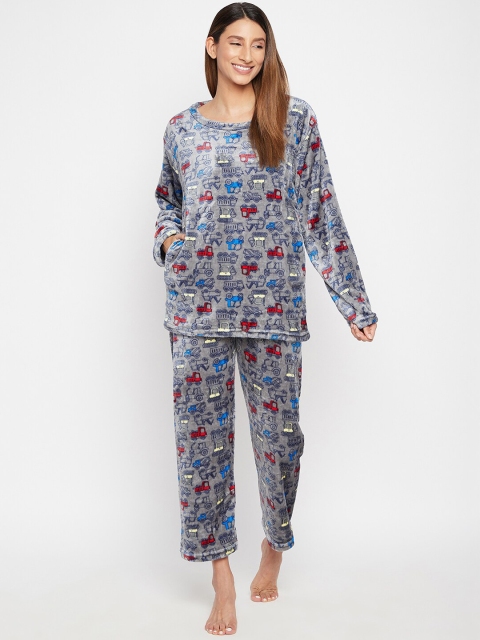 

Camey Women Grey Printed Night suits