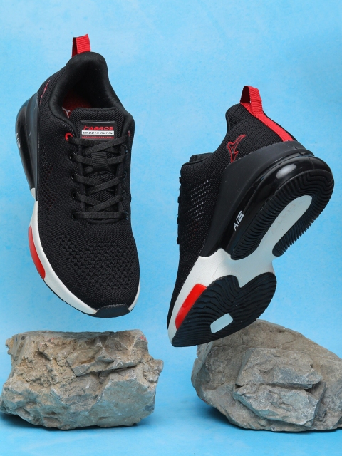 

ABROS Men Black & Red Mesh Running Shoes