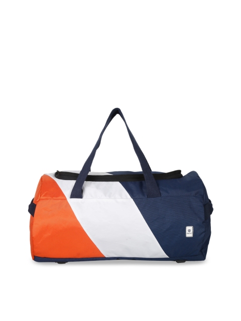 

Zwart Navy Blue & White Colourblocked Duffle Bag