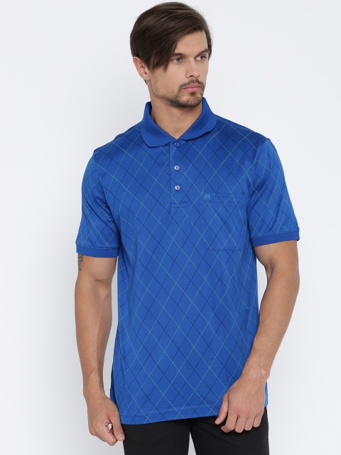 

Raymond Men Blue Printed Polo T-shirt