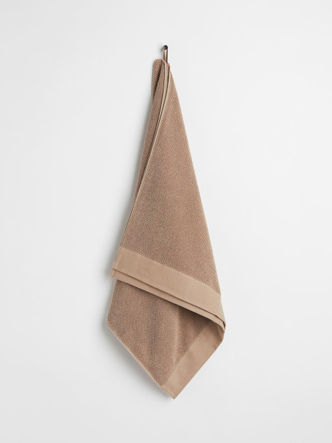 

H&M Unisex Beige Single Cotton Terry Bath Towel