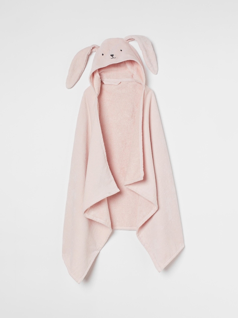 

H&M Kids Pink Solid Pure Cotton Hooded Bath Towel