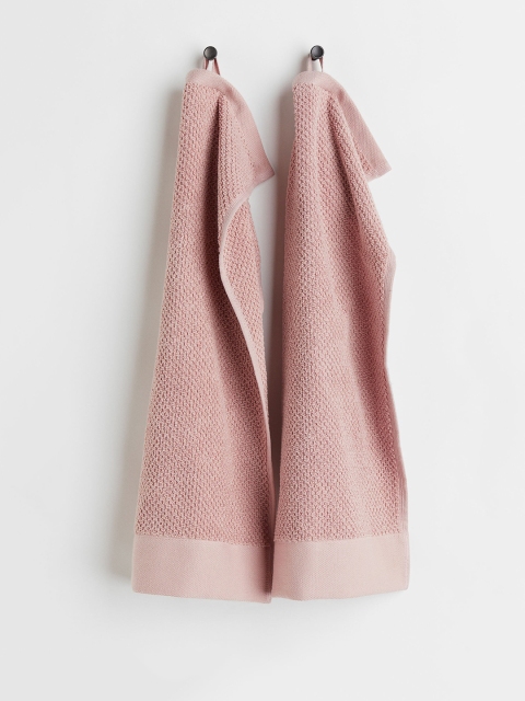 

H&M Pack of 2 Pink Cotton Terry Guest Towels