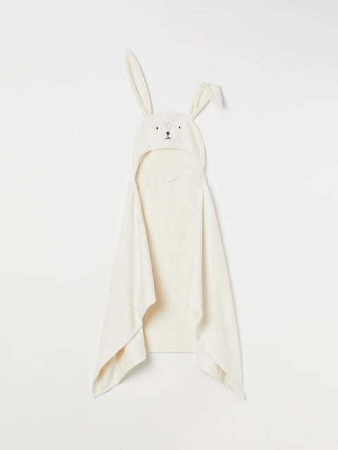 

H&M White Hooded Bath Towel