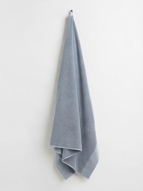 

H&M Unisex Blue Cotton Terry Bath Sheet
