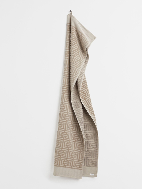 

H&M Beige Jacquard-Patterned Bath Towel