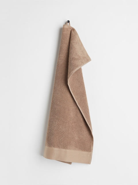 

H&M Beige Cotton Terry Hand Towel