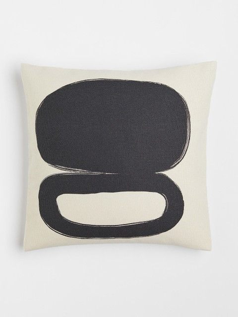 

H&M Beige Pure Cotton Printed Cushion Cover