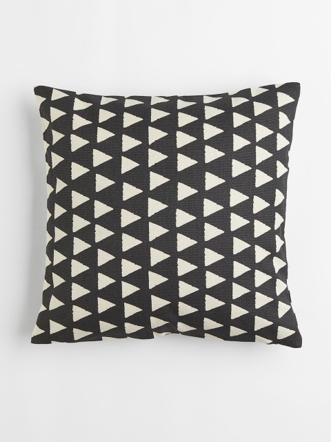 

H&M Charcoal Grey Printed Canvas Cushion Cover