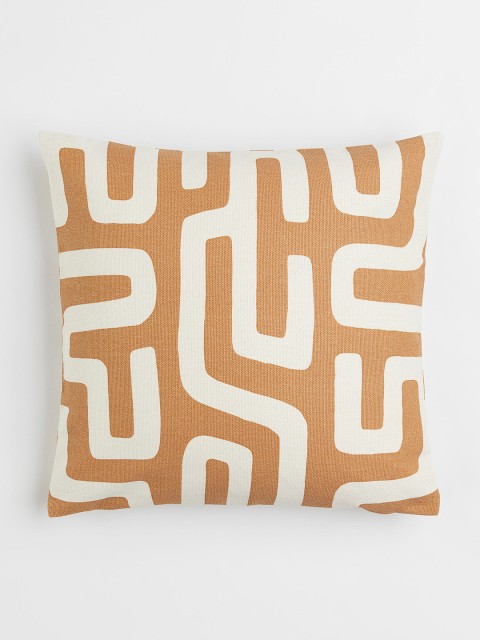

H&M Beige Patterned Cotton Cushion Cover