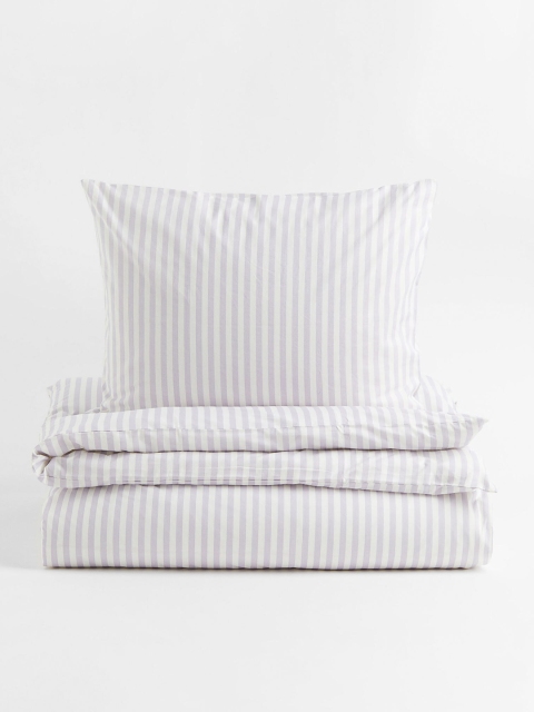 

H&M Purple & White Cotton Single Duvet Cover Set