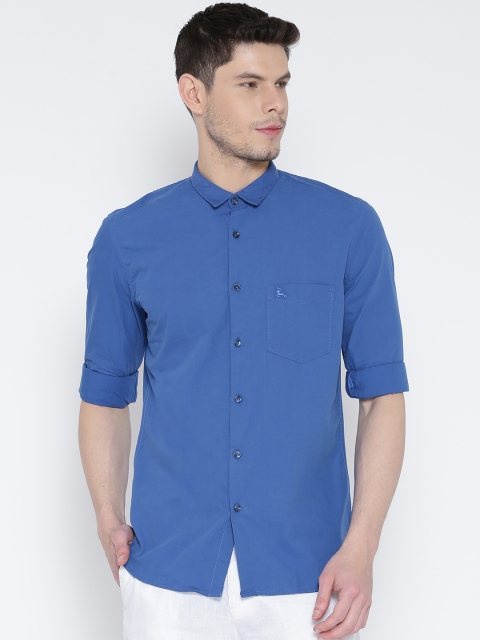 

Parx Men Blue Slim Fit Solid Casual Shirt