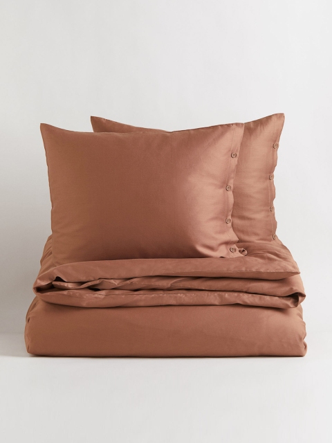 

H&M Brown Satin Double Duvet Cover Set