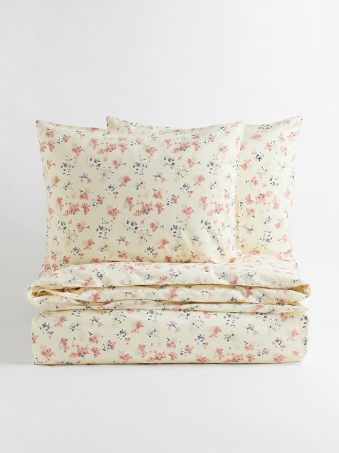 

H&M Patterned Double/King Duvet Cover Set, Beige