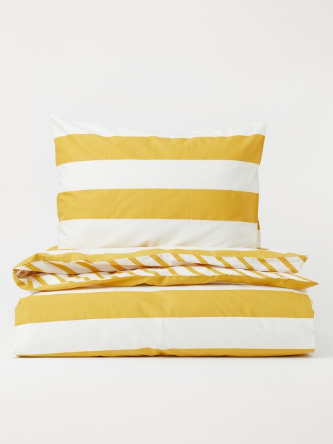 

H&M Yellow & White Pure Cotton 144TC Single Duvet Cover Set